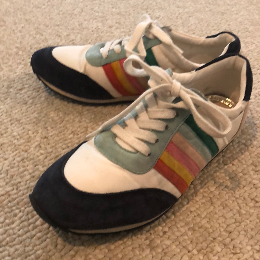 Boden women’s stripe sneakers